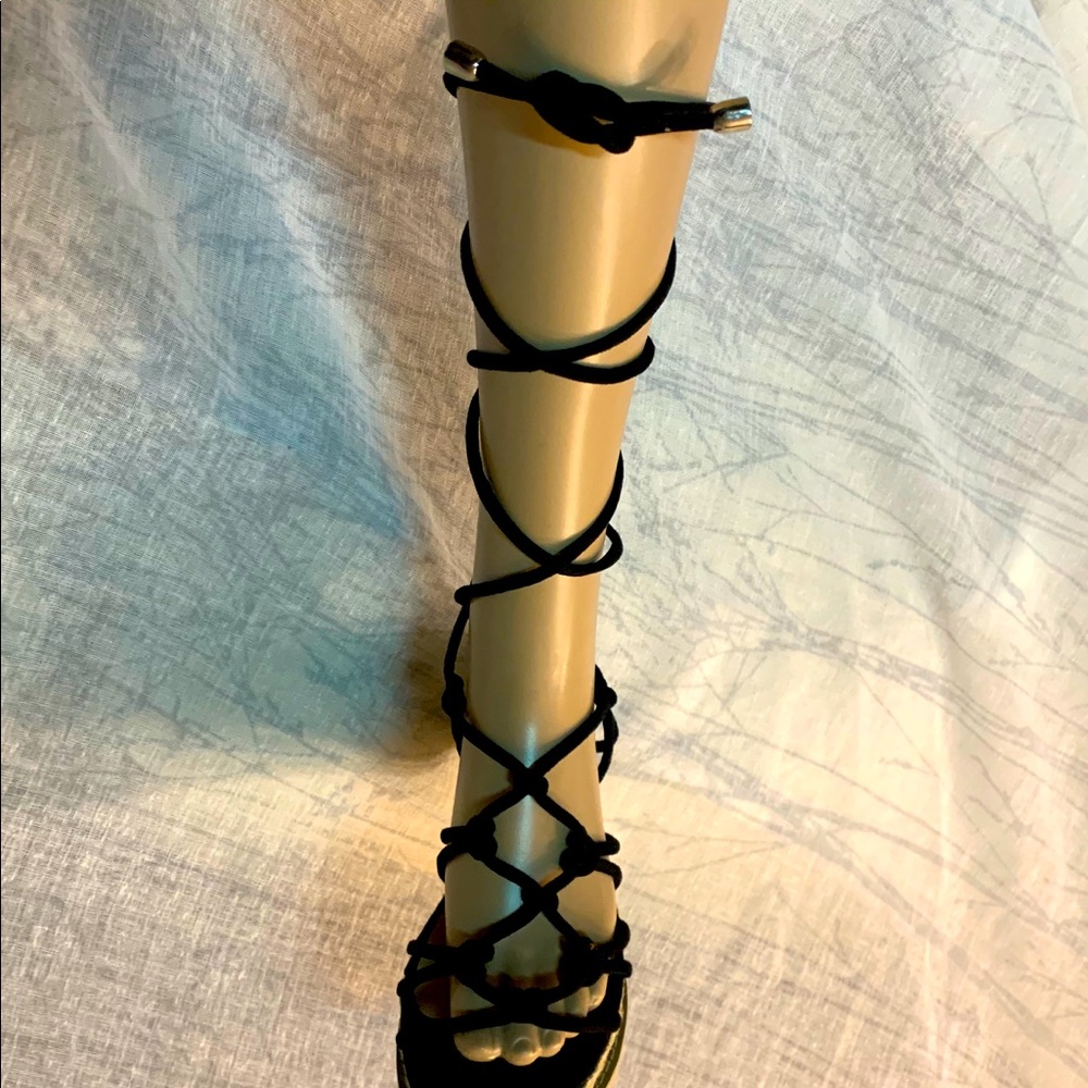 NASTY GAL lace up calf rope platform sandals